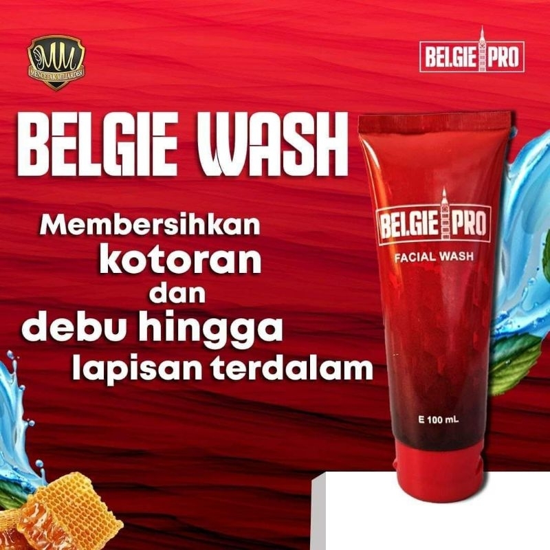 PAKET SKINCARE BELGIE PRO FACIAL WASH & SERUM 100% PRODUK BRITISH PROPOLIS