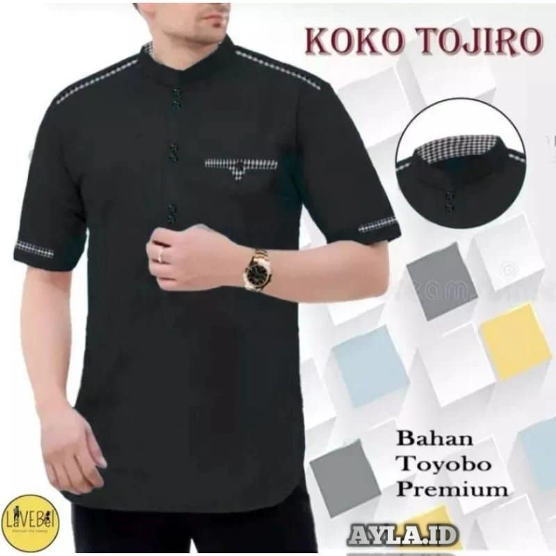 KOKO TOJIRO BAJU KOKO PRIA KOKO TOJIRO LENGAN PENDEK BAJU MUSLIM PRIA