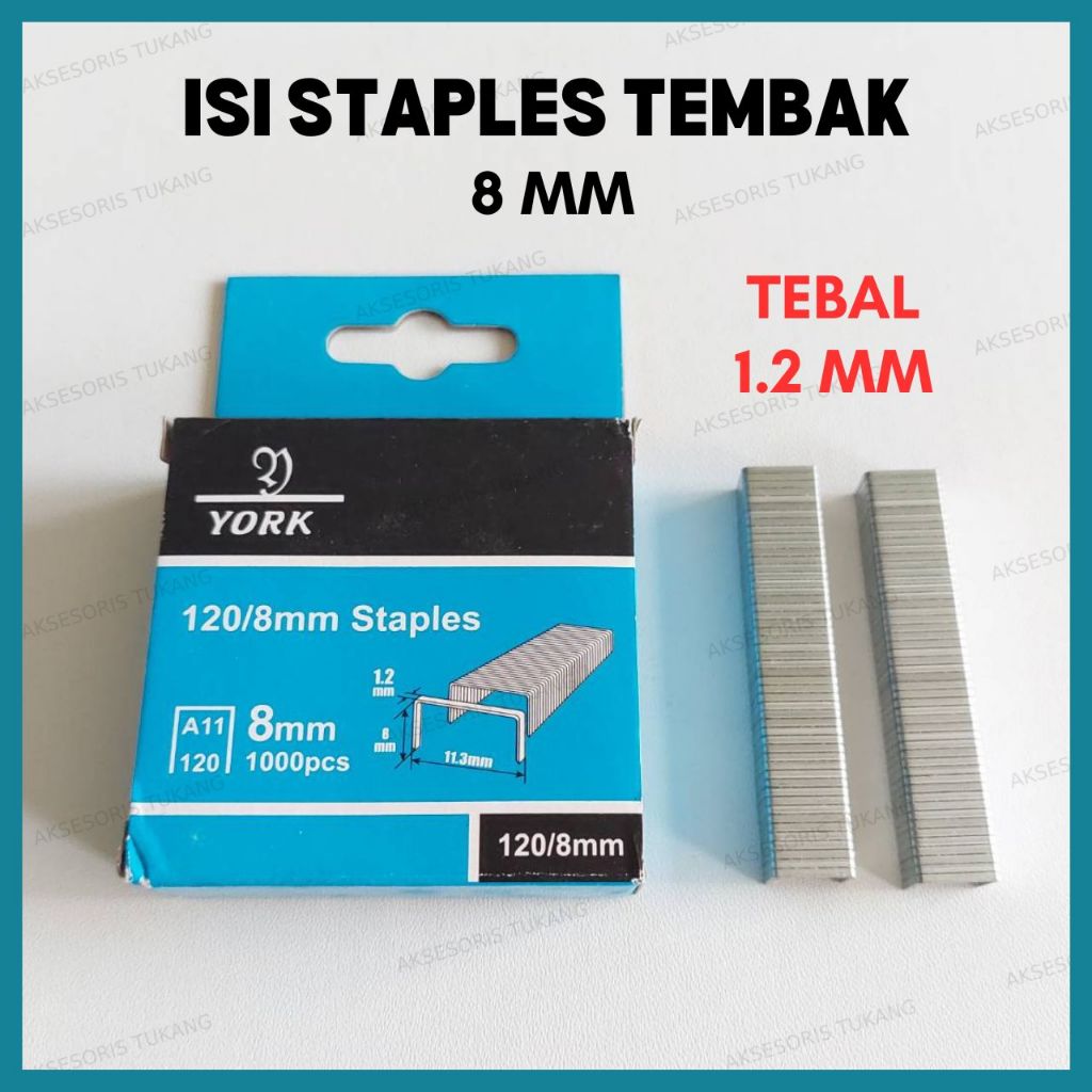 

Isi Staples York Tebal 8mm Refill Stapler Hekter Tembak Besar 120/8mm 8 mm