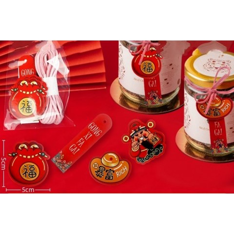 

Hang Tag Imlek Chinese New Year Fu & Gong Xi Fa Cai 12pcs (include tali)