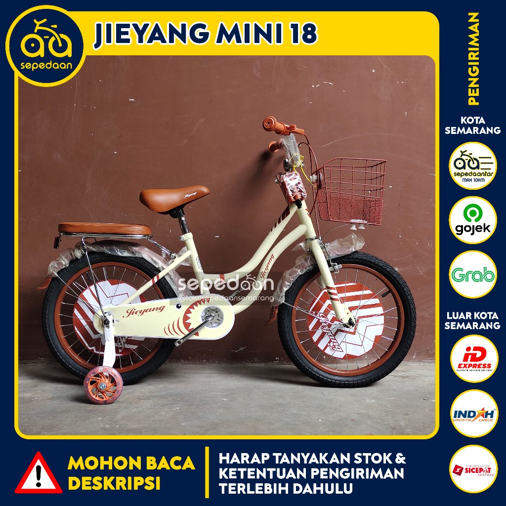 Sepeda Anak MINI CTB 16 18 JIEYANG - Vintage Classic Korea Keranjang Cewek Perempuan