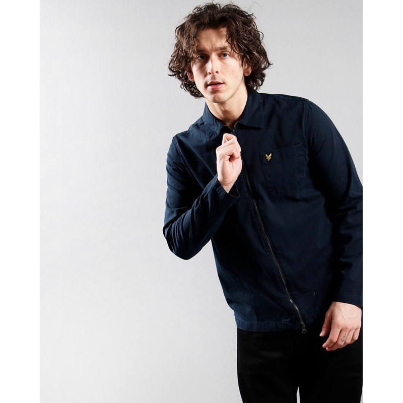 Lyle And Scott Twill Overshirt Jacket In Navy