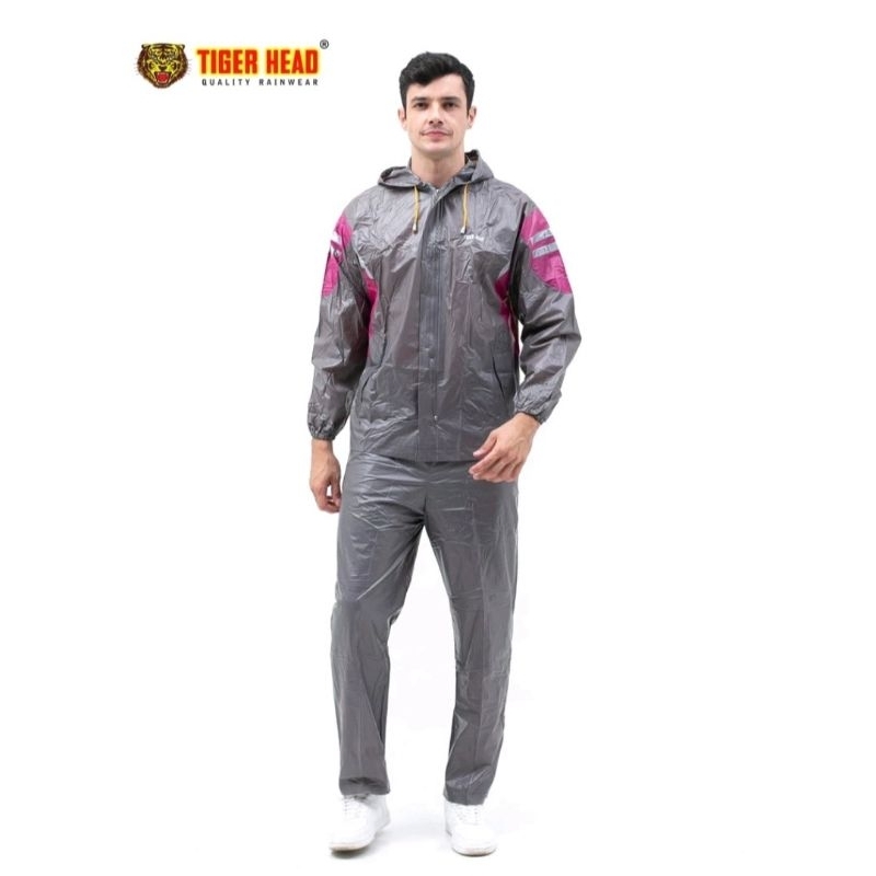 Kiranaabadi Jas Hujan Tiger Head  Setelan Stretch Axelo 68279