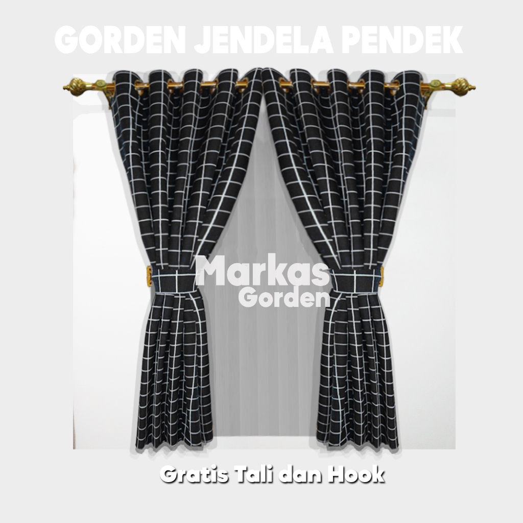 GORDEN JENDELA PENDEK AESTETIC EMILY - GORDEN JENDELA - HORDENG JENDELA PENDEK MOTIF KOTAK