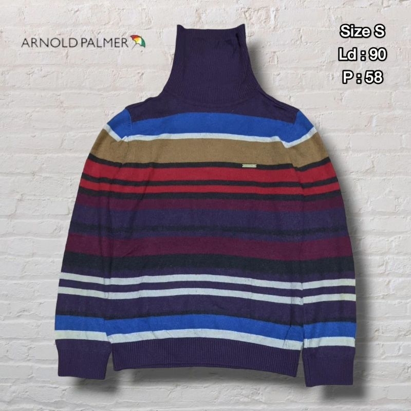Kaos Longsleeve Turtleneck Arnold Palmer Salur Multi Colour Original Second Preloved