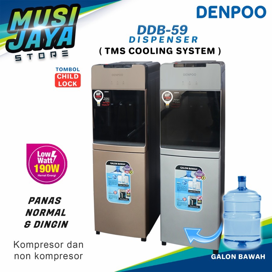 Dispenser Galon Bawah Aquazone Filter Denpoo DDB59