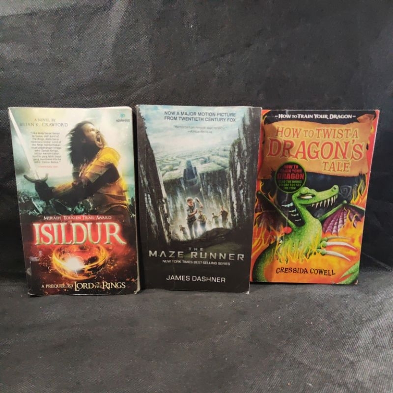 Buku / Novel Isildur, The Maze Runner, How To Twista Dragons Tale, Brian K. Crawford, James Dashner,