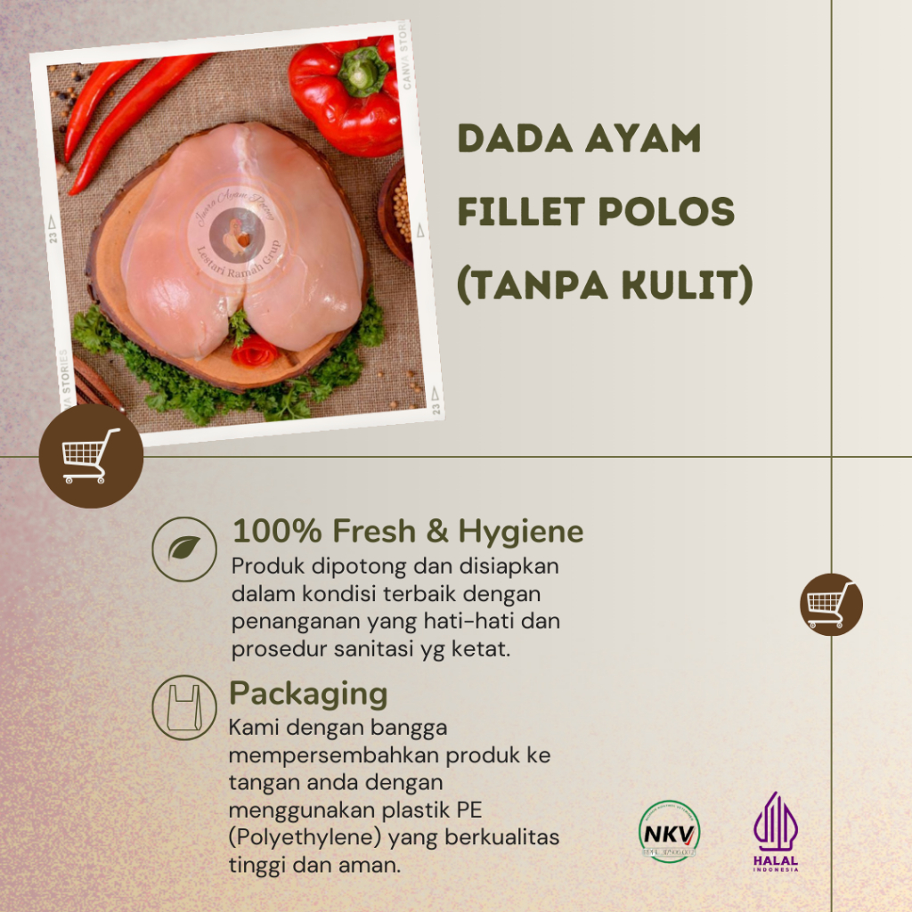 

Dada Ayam Fillet tanpa Kulit Fresh 1Kg
