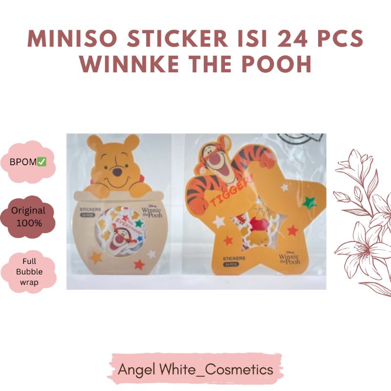 

MINISO STICKER WINNIE THE POOH ISI 24 PCS