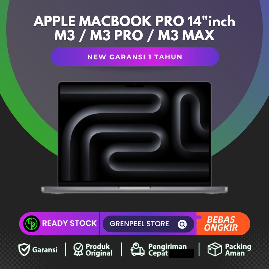 Macbook Pro 2023 M3 Pro 14" Inch 18GB / 512GB 1TB M3 Max Garansi Resmi