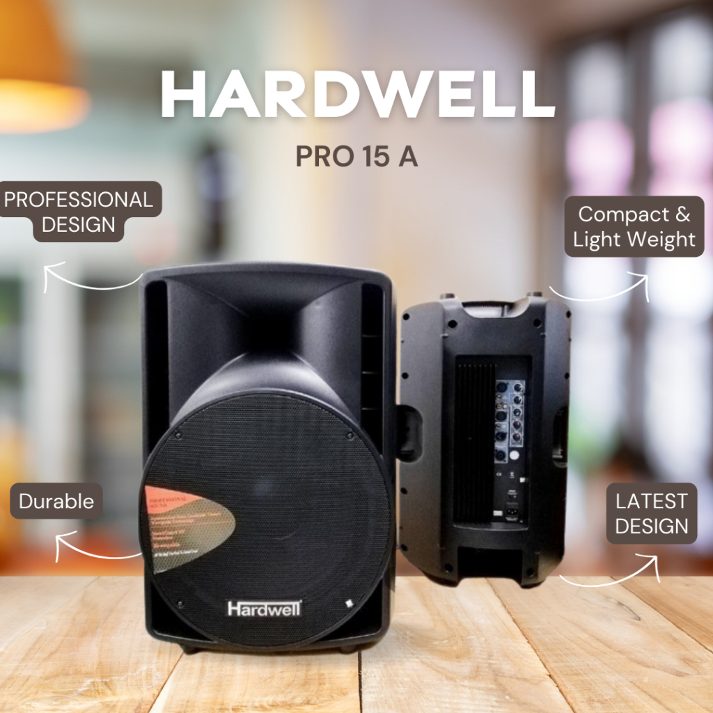 SPEAKER AKTIF HARDWELL PRO 15 A / PRO15A / PRO-15A 15 INCH HARGA 1 SET GARANSI RESMI HARDWELL