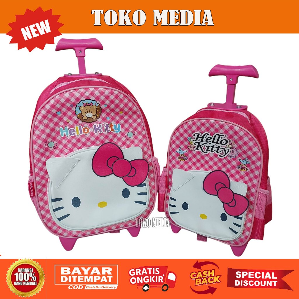 Tas Troli Anak Sekolah Hello kitty ukuran Paud TK SD