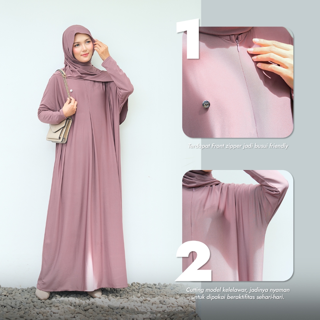 RnW | Neeya Abaya Dress - Gamis Abaya Syari Busui Friendly-2