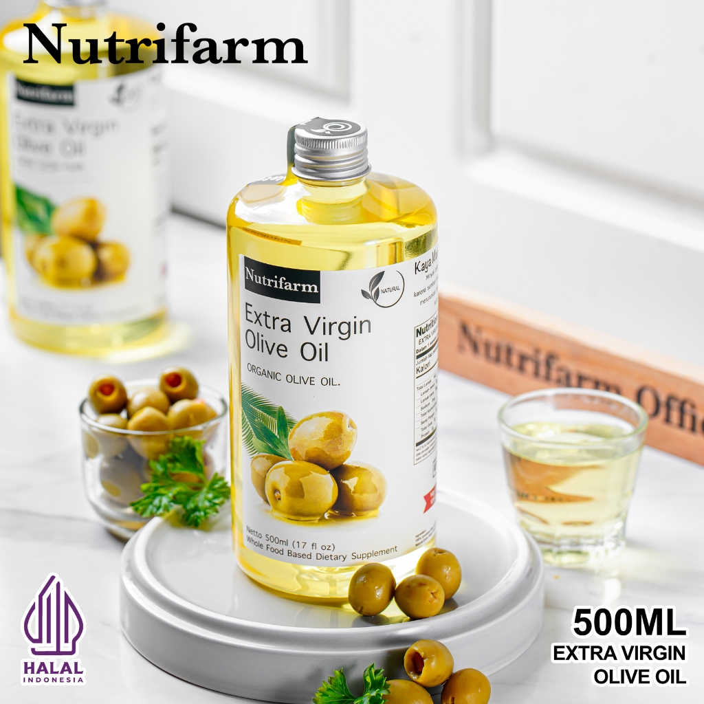 

NUTRIFARM EXTRA VIRGIN OLIVE OIL 500ML HALAL UNTUK MASAK MPASI HERBORIST UNTUK RAMBUT BERTOLLI/ MINYAK ZAITUN HERBORIST UNTUK DIMINUM UNTUK KULIT/ MINYAK ZAITUN ASLI/ MINYAK ZAITUN VIRGIN OLIVE OIL 100%/ MINYAK ZAITUN MUSTIKA RATU UNTUK PIJAT WAJAH MASAK