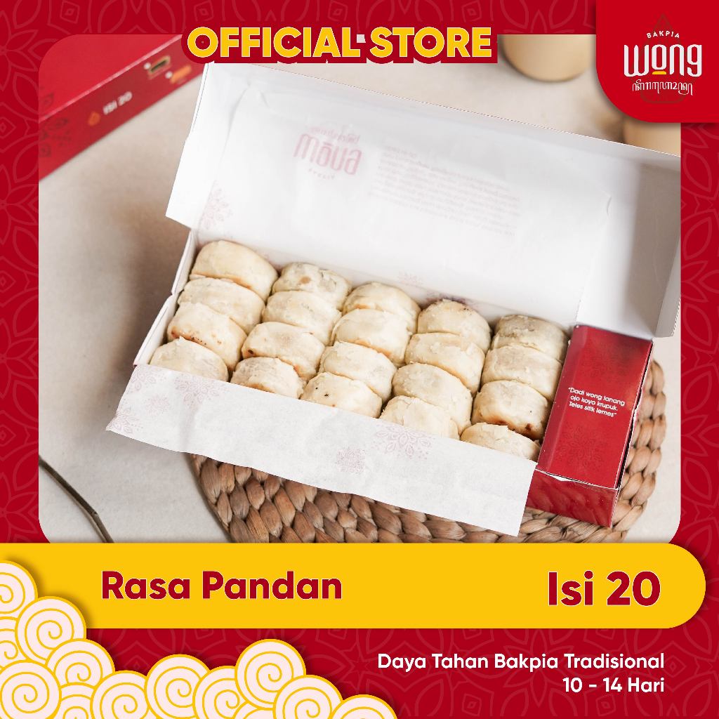 

Bakpia Wong Keraton - Bakpia Reguler Pandan Isi 20