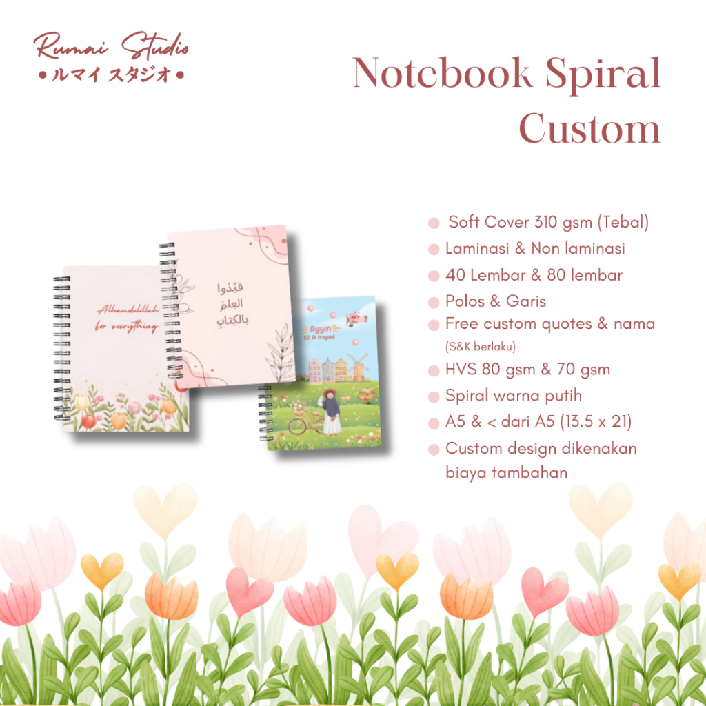 

Notebook Spiral Custom Nama & Quotes