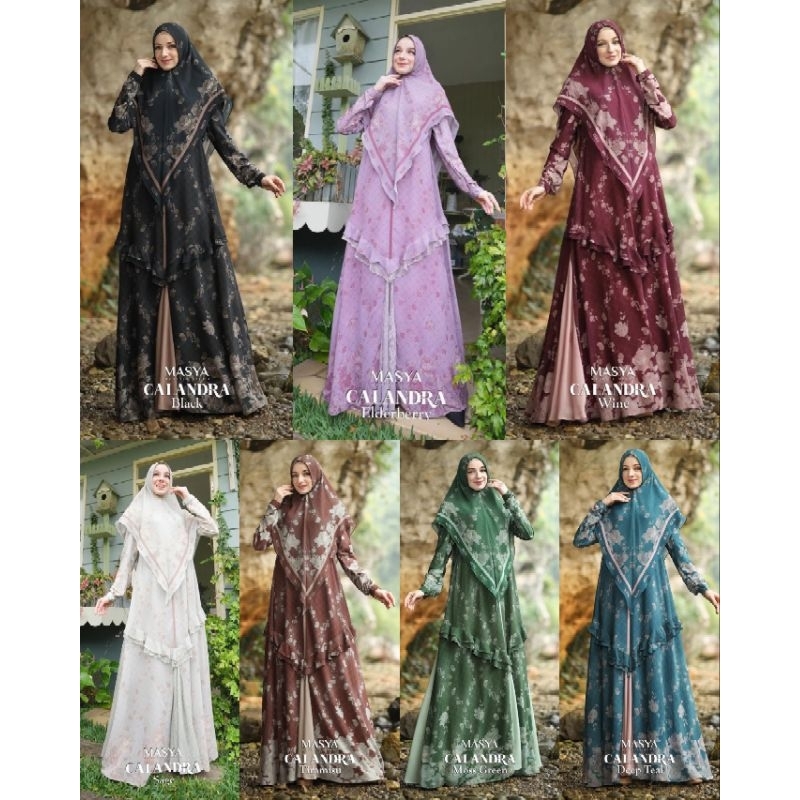 [MADENIA SYARI_MASYA] GAMIS SYARI TERBARU / DRESS SET PRINTING " CALANDRA SET " By Madenia syari_Mas