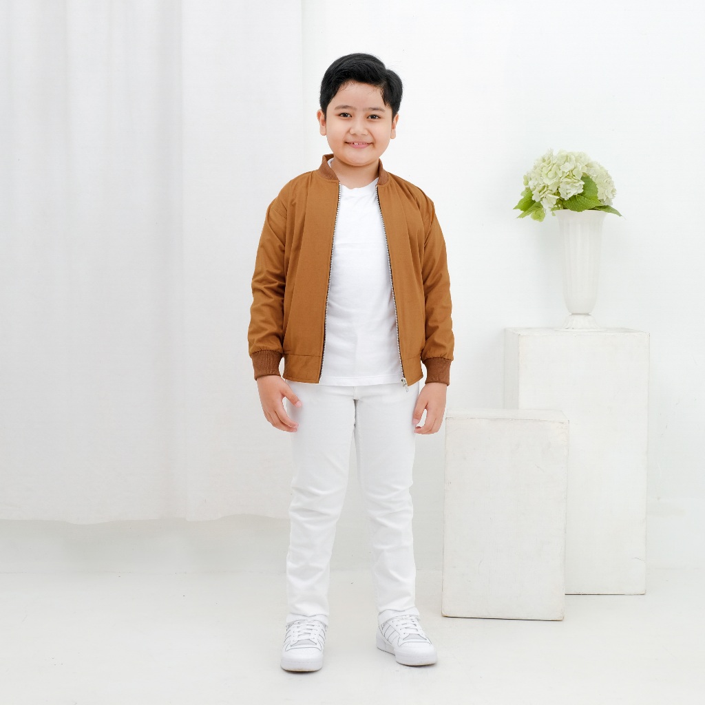 Libra Jaket Bomber Kanvas Anak Laki Laki Umur 2 3 4 5 6 7 8 9 10 11 12 13 Tahun Gold Brofash Keren K