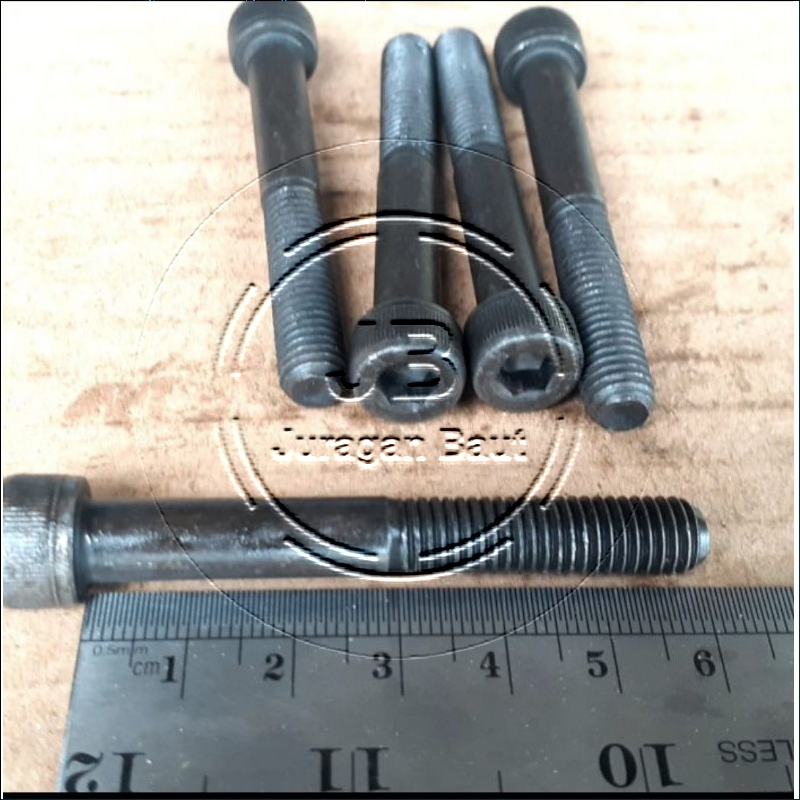 BAUT L M8X60 BAJA PANJANG 6 CM 6CM BAUD L BAJA M8 X 60 KUNCI L6 L 6 KUNCI PAS 12 13 HALF DRAT WARNA 