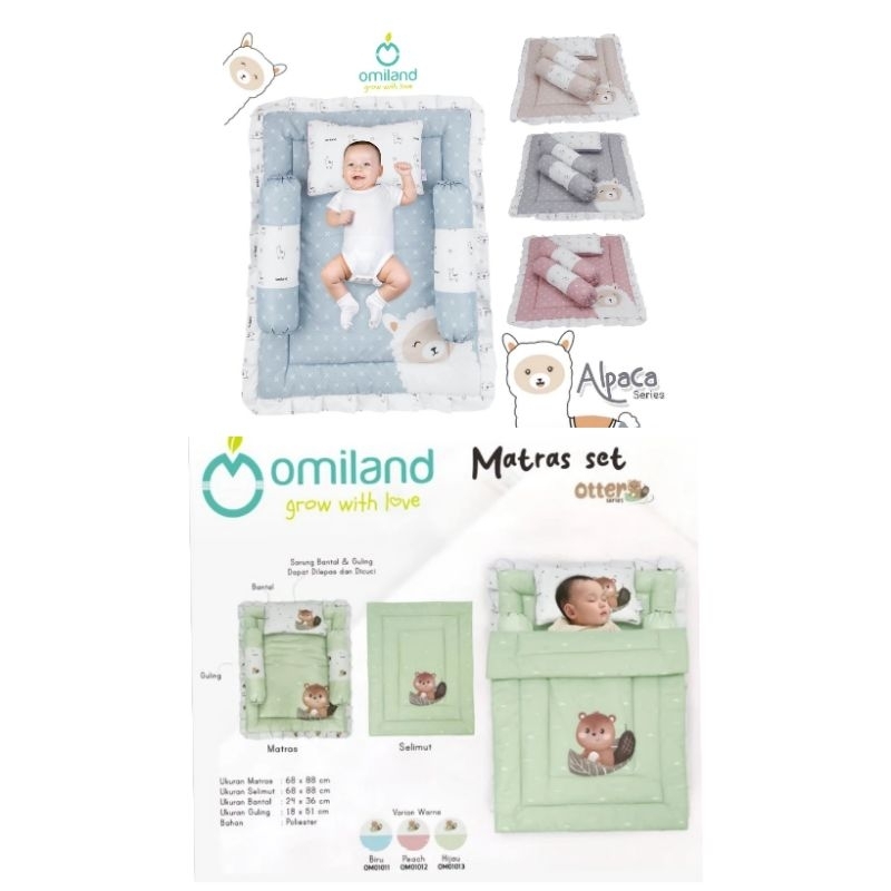 Omiland baby matras set panda/alpaca series