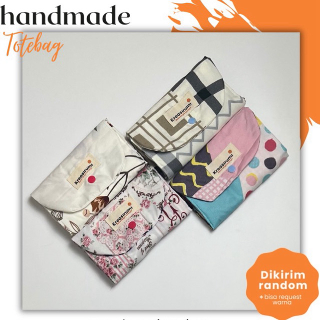 Tas Belanja Lipat Kancing • Foldable Shopping Bag • Tas Belanja Lipat • Tas Belanja Handmade • Souve