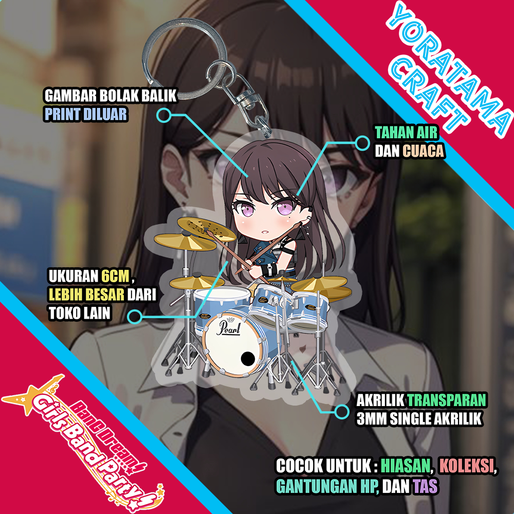 Gantungan Kunci Taki MyGO Bang Dream, Keychain Anime Lucu