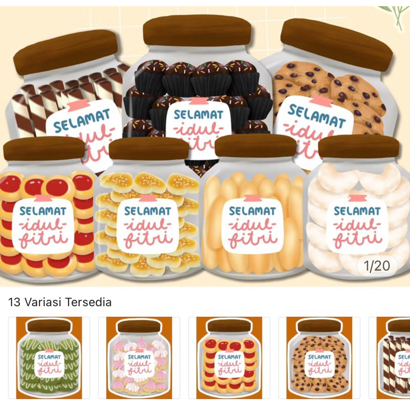 

[Isi 5 pc] Amplop Lebaran Toples Kue Lebaran 3D