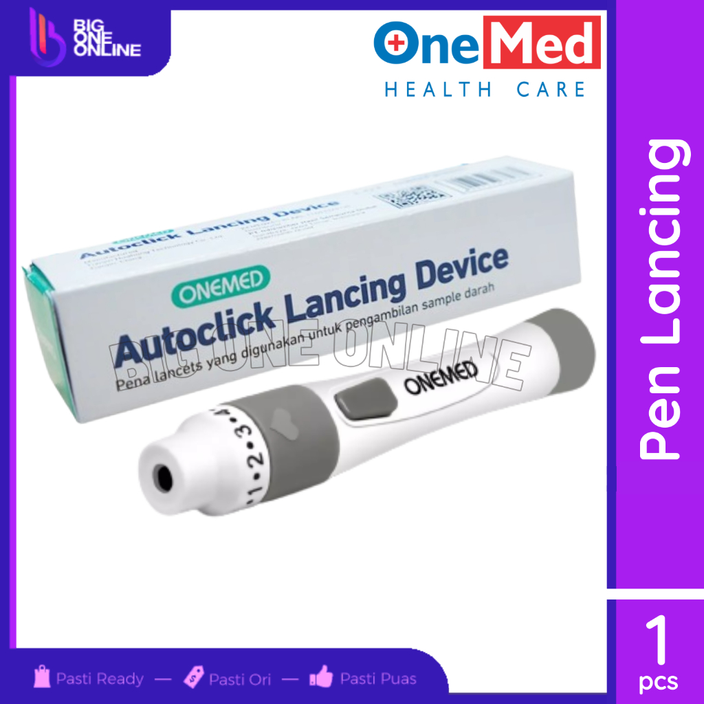 Pen Lancet Onemed Autoclick Lancing Device, Auto Click Tes Darah