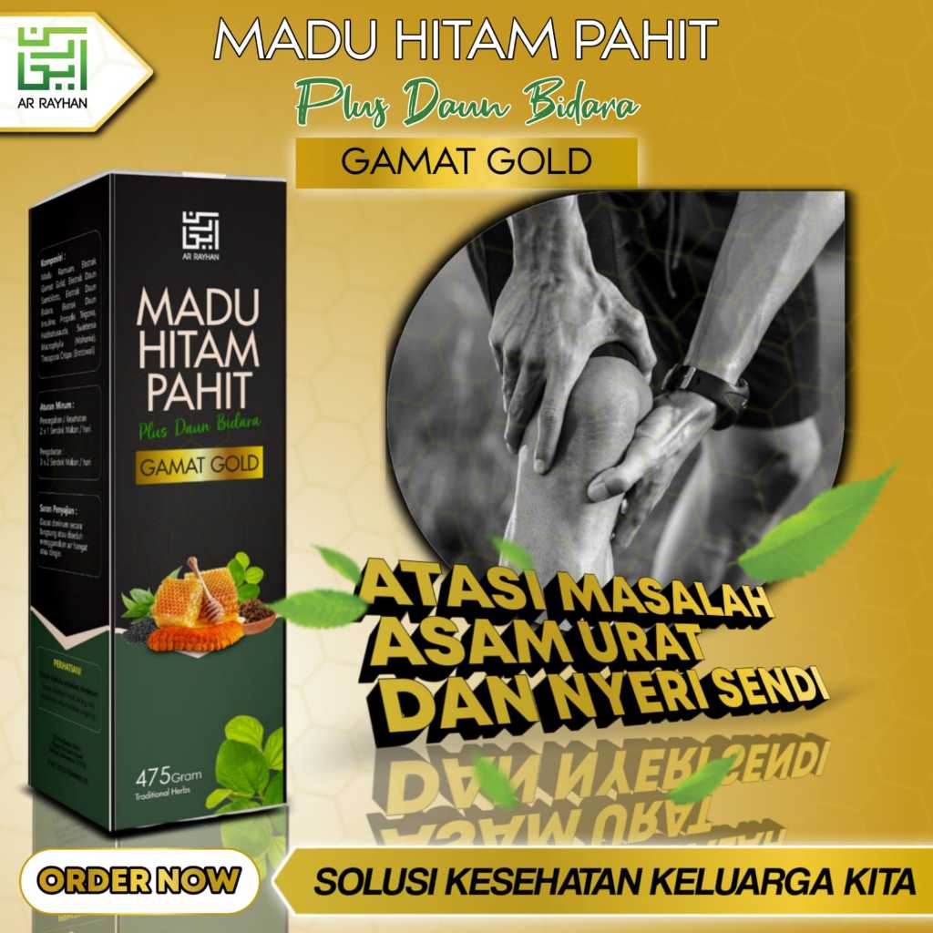

Madu Hitam Pahit plus Daun Bidara Gamat Gold Ar Rayhan 475gram| Atasi Asam Urat , Nyeri Sendi dan Atasi Luka Diabetes | Sebagai Sarana Ruqyah