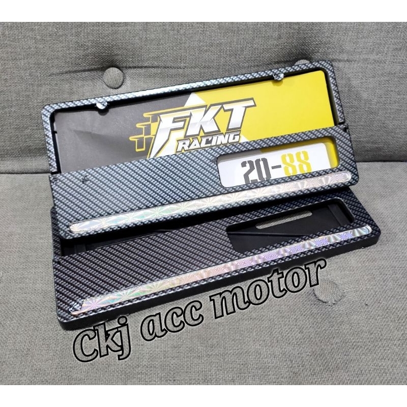 Dudukan Plat Nomor Karbon List Hologram Warna Cover Plat Variasi Motor Universal