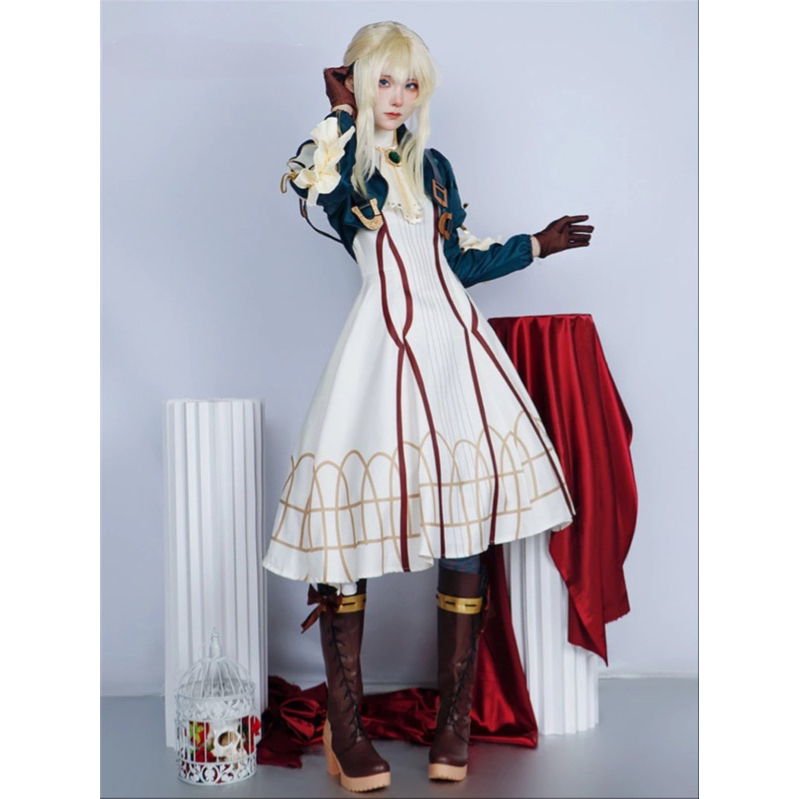 【Lolicos】Ready Violet Evergarden Cosplay Costume Anime Dress Fullset Wig