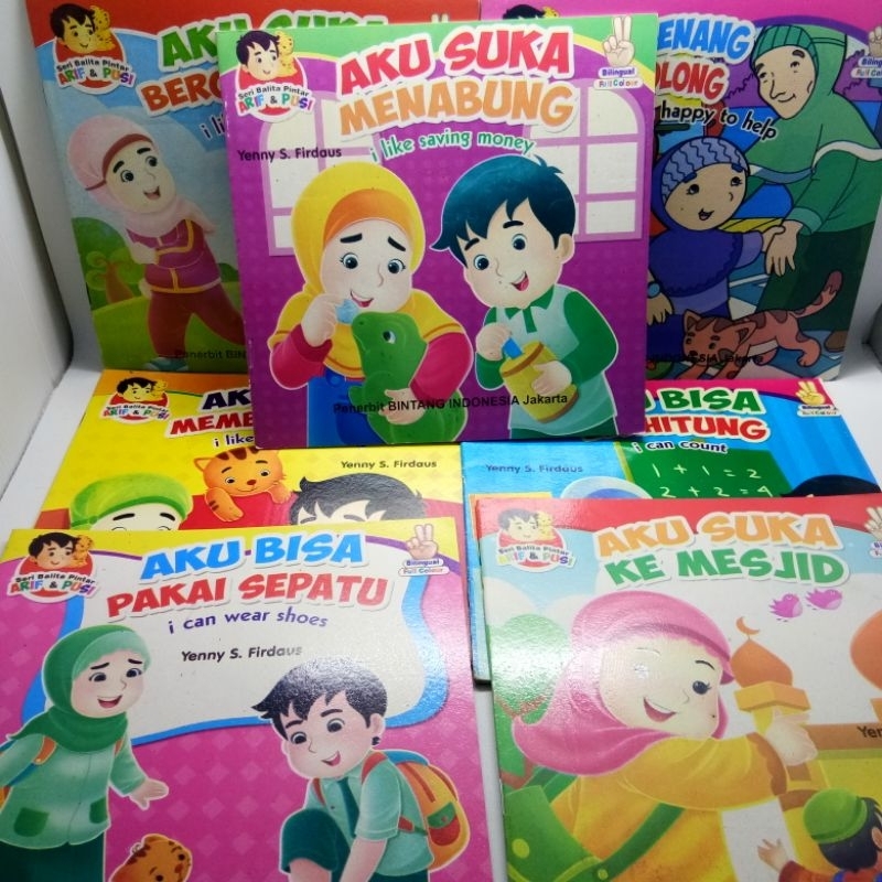 Seri Balita Pintar Arif & Pusi Bilingual Full Colour