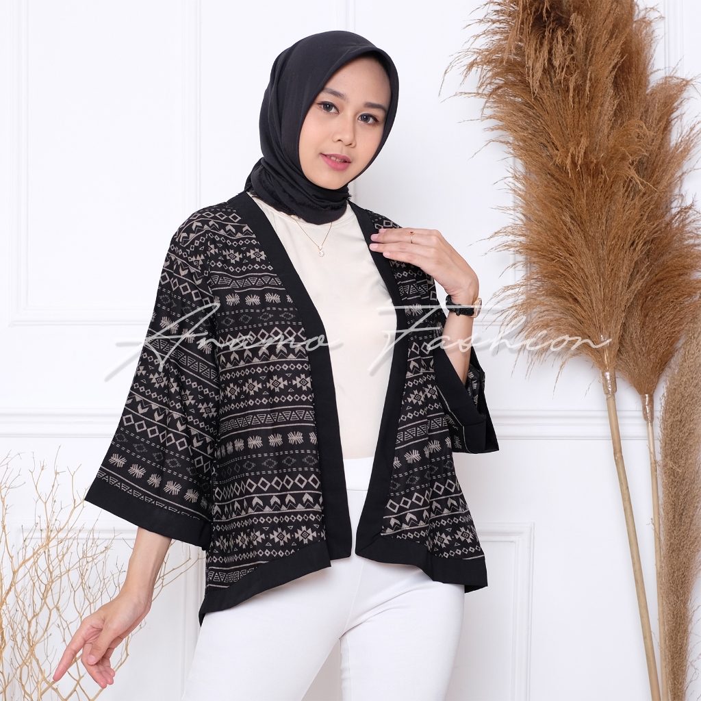 Ahlami Long Outer Bohemian Cardigan Motif Bohemian