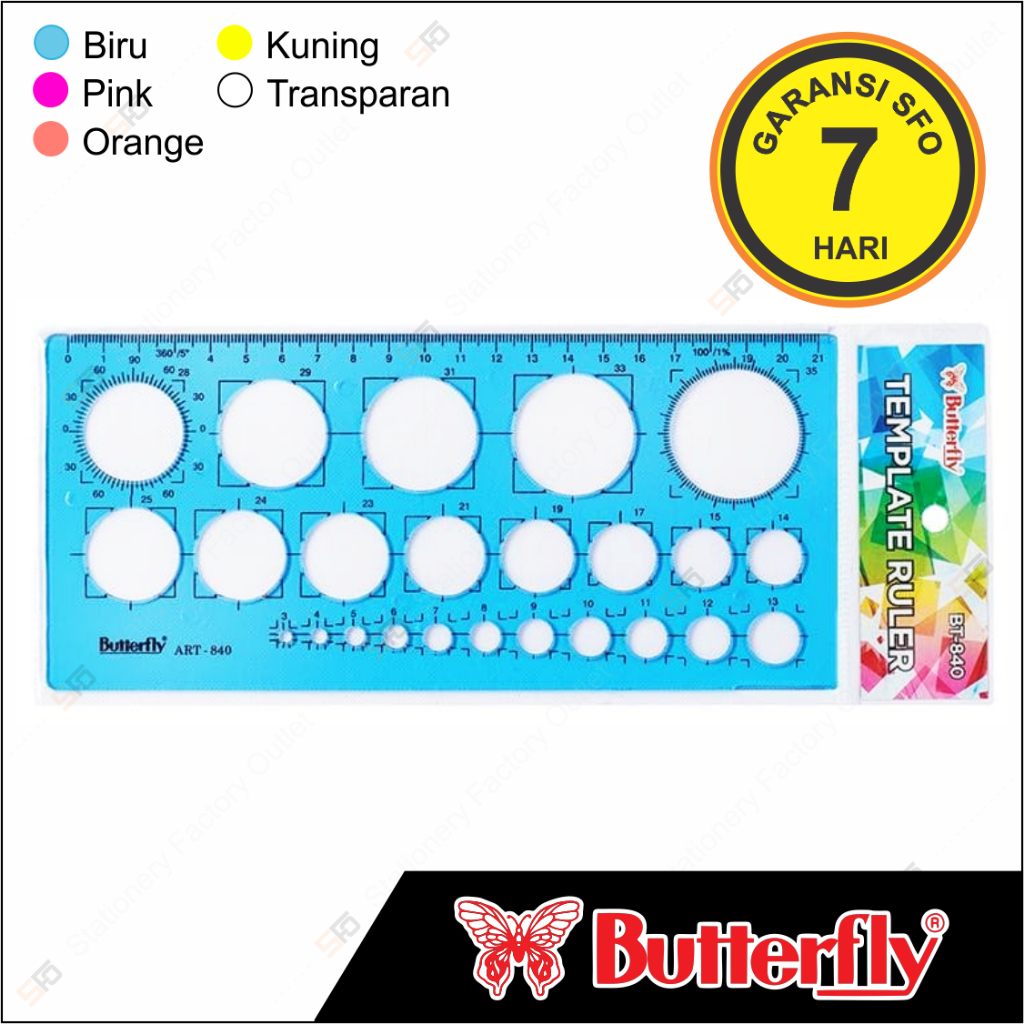 

Penggaris Cetakan Butterfly 21cm BT - 840