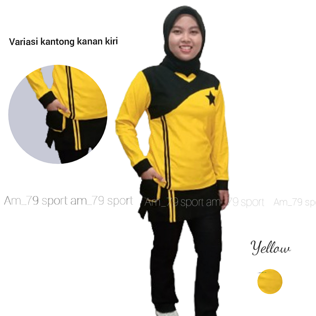 Am_79 Baju senam aerobik stelan baju olahraga wanita| Baju rok senam wanita