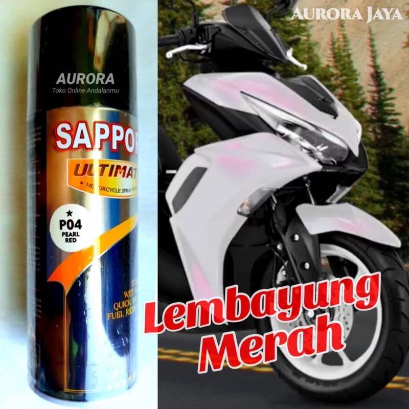Pilox Sapporo Ultimate Pearl Red P04 Mutiara Lembayung Merah 400ml Cat Pilok Pylox Mobil Sepeda Moto