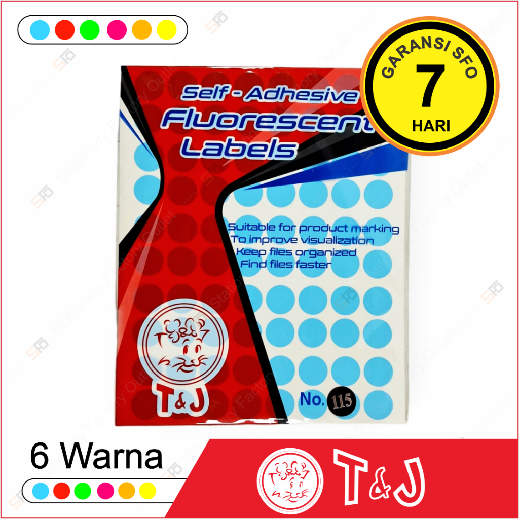 

Label Warna Fluorescent T&J 115 - Dot 17mm - SFO Semarang Official