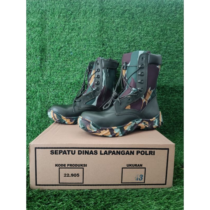 Sepatu PDL Loreng Jatah Resleting/SEPATU PDL LORENG BRIMOB