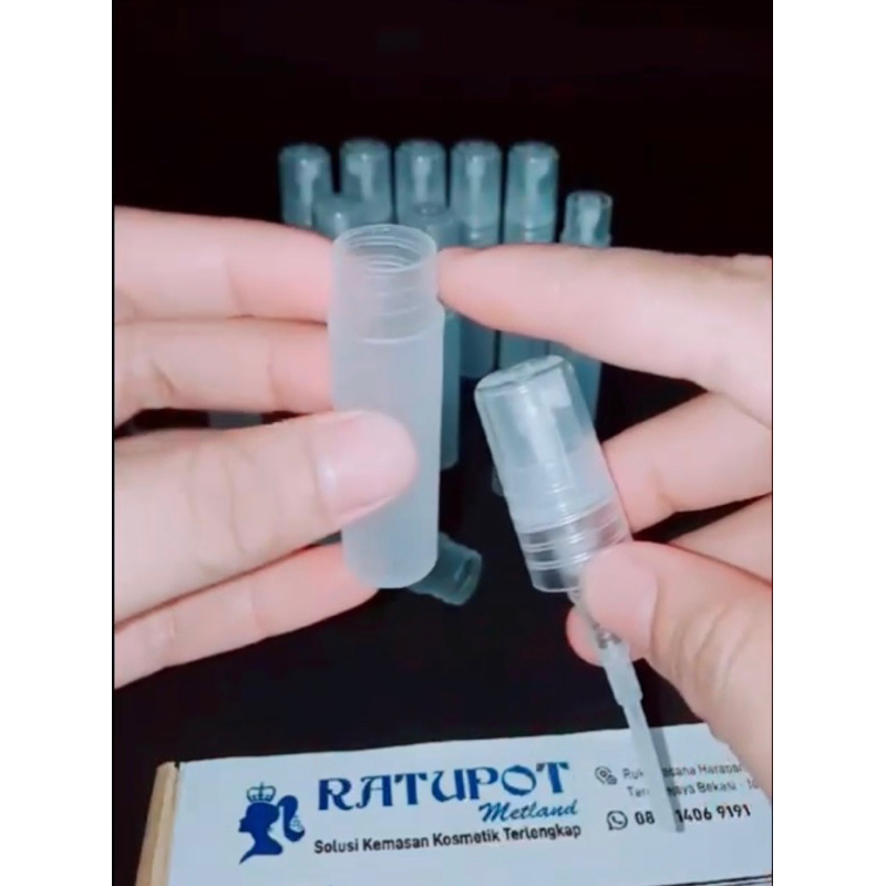 botol parfum 5 ml plastik frosted spray ulir