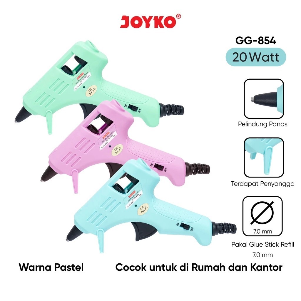 

Glue Gun Lem Tembak Joyko GG-854 Pastel Color 20 Watt