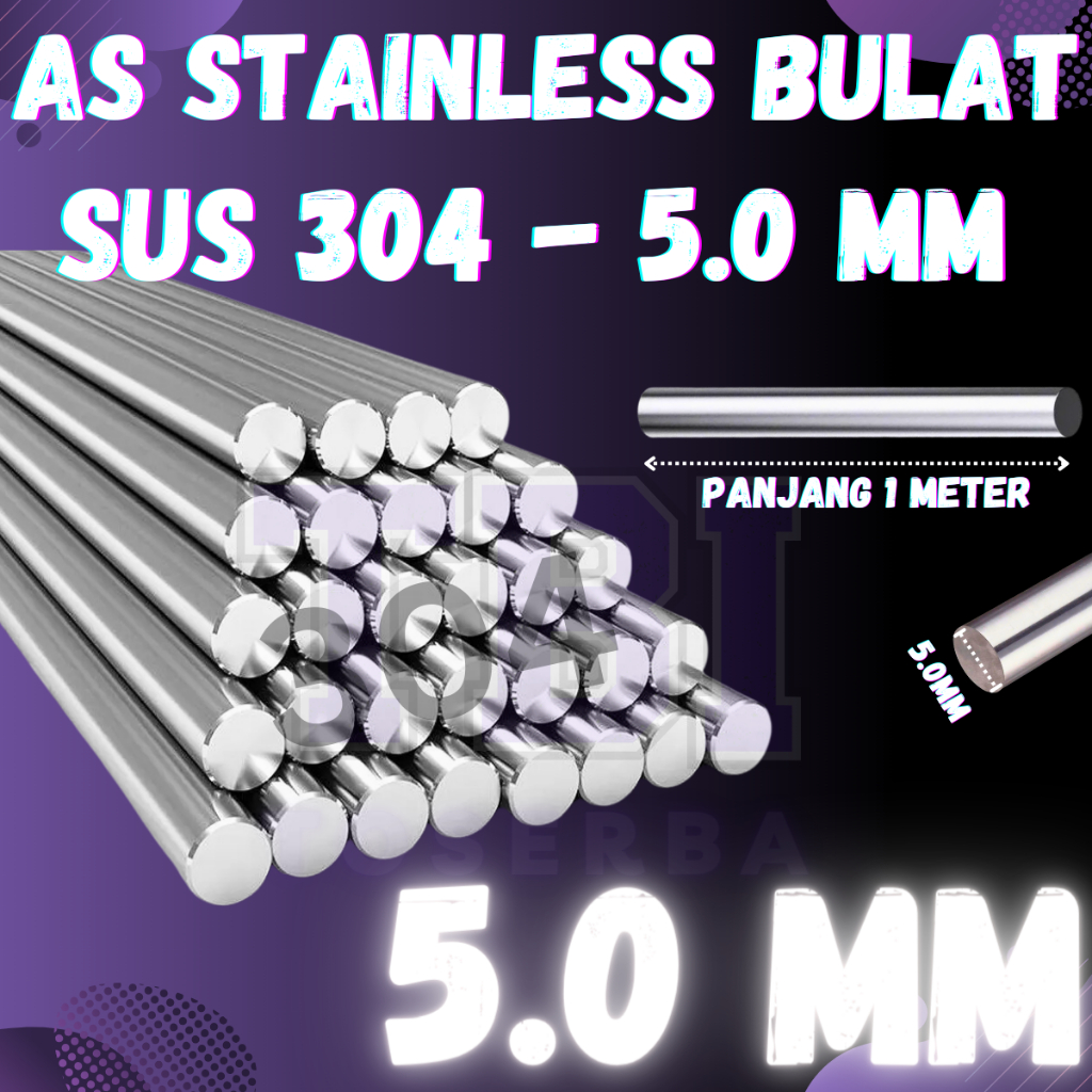AS Stainless 304 Diameter 5MM | Behel Stainless | Roundbar Stainless