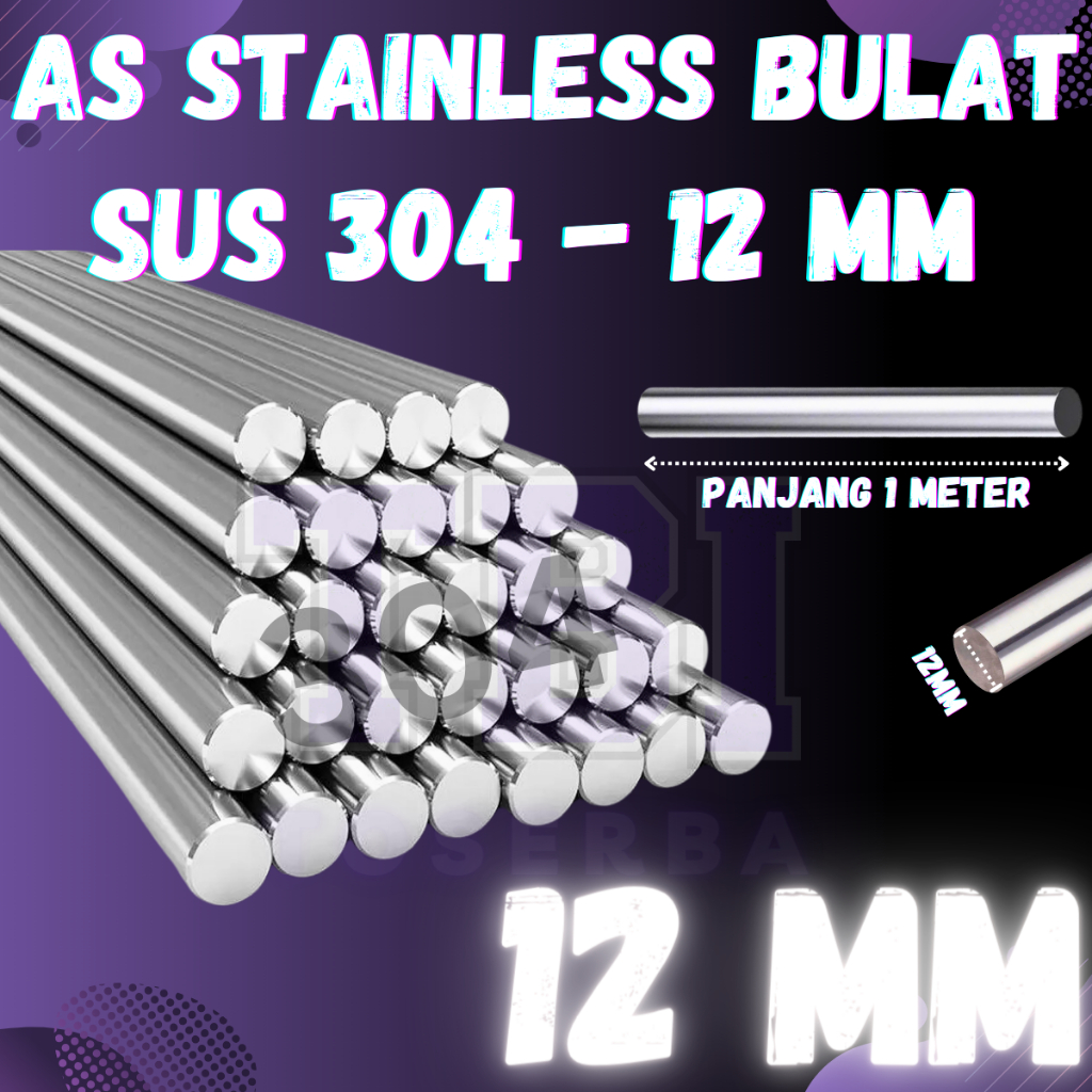 AS Stainless 304 Diameter 12MM | Behel Stainless | Roundbar Stainless