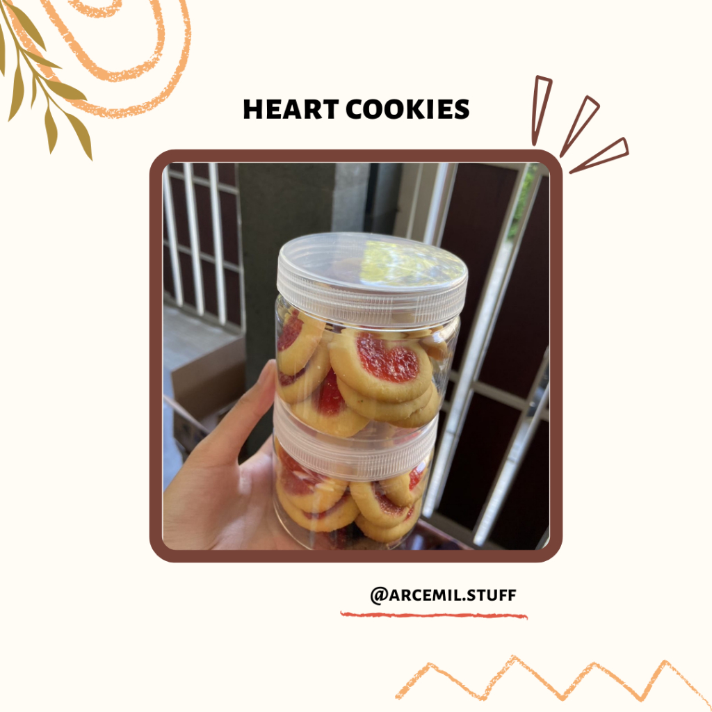 

[ PAKET 2 PCS] Cookies Heart Cookies Love Kukis Hati Cokelat Strawberry