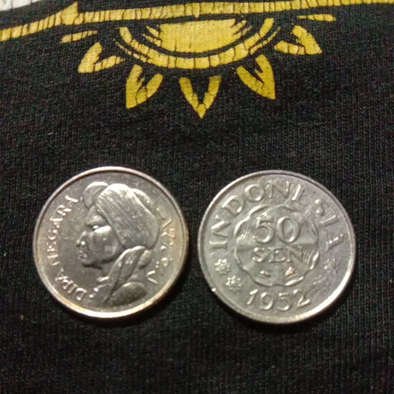 50 sen diponegoro tahun 1952(Asli kinclong semi lustre)