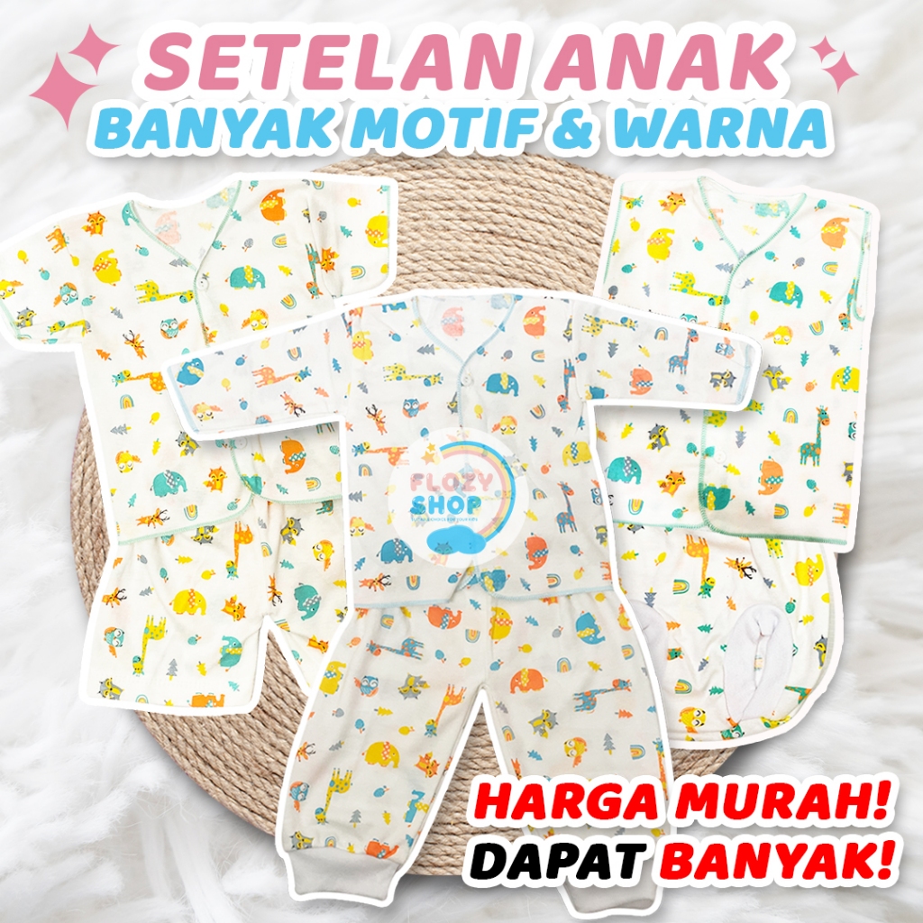 Setelan Baju Lahiran Bayi Anak Laki Laki Perempuan 0 3 Bulan Bahan Katun Adem Kekinian Stelan Baju N