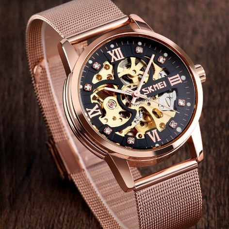 [COD] Jam Tangan Analog Automatic Pria SKMEI Original SK 9199 / SK9199 Rantai Pasir