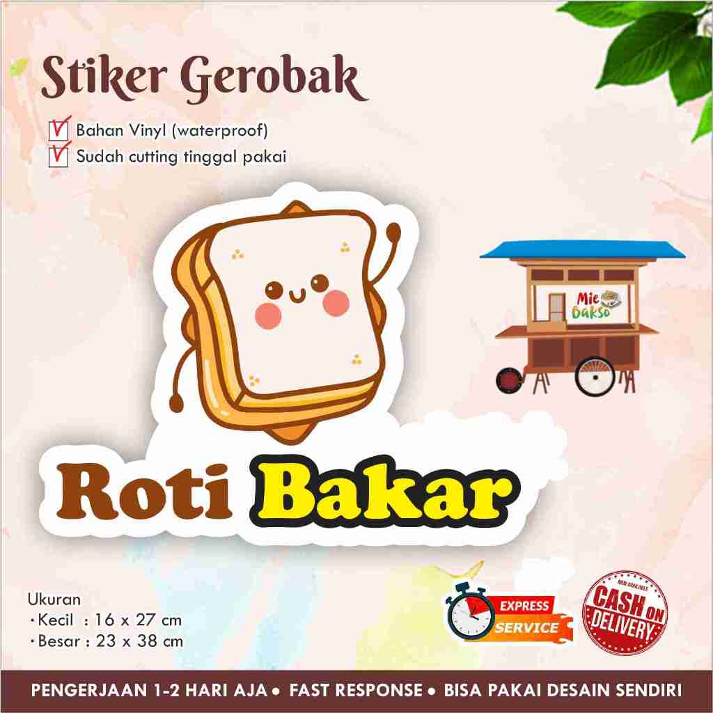 

STIKER KACA GEROBAK VINYL ROTI BAKAR / LABEL MAKANAN