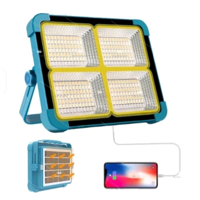 LAMPU SOROT TENAGA SURYA 300W MULTI FUNGSI