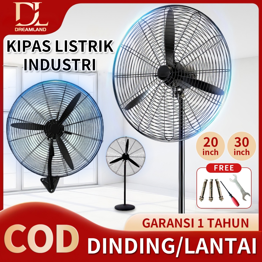 Kipas Angin Dinding Industri 20/30 Inch kipas angin dinding Kipas Angin Berdiri Tiga penyesuaian gig