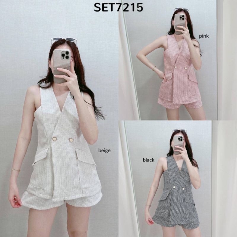 Charlotte Tweed Long Vest n Shorts Set